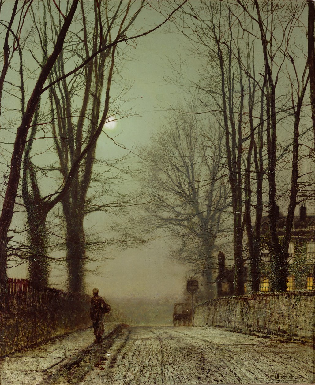 Putney Park Lane autorstwa John Atkinson Grimshaw