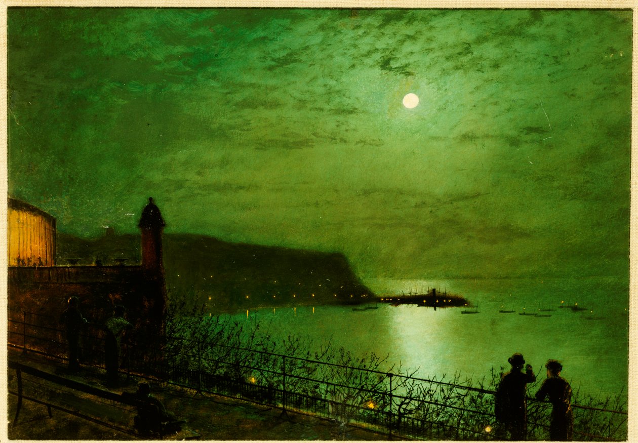 Scarborough by Moonlight ze schodów Grand Hotelu autorstwa John Atkinson Grimshaw