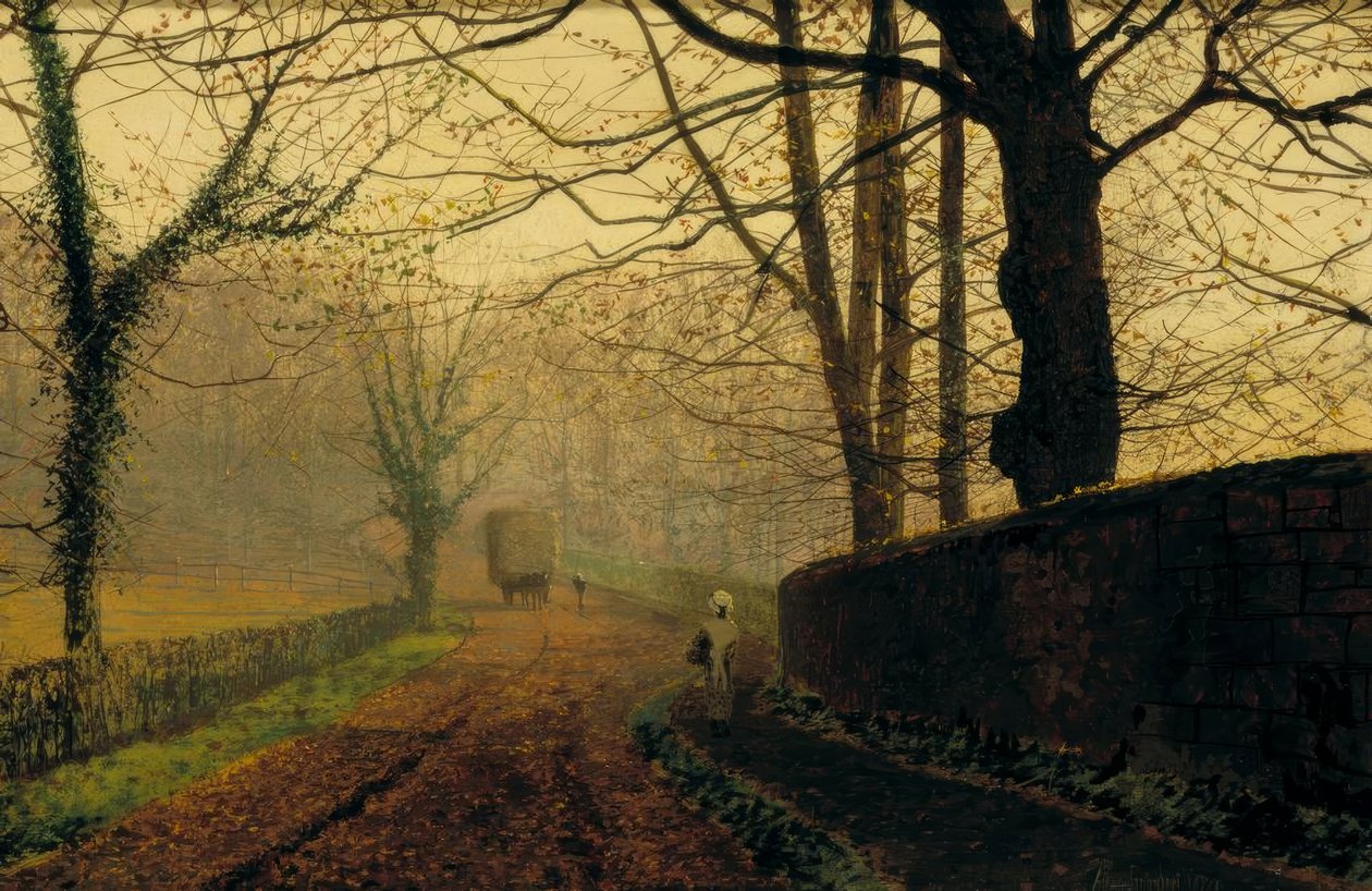 Stapleton Park, niedaleko Pontefract, Leeds autorstwa John Atkinson Grimshaw