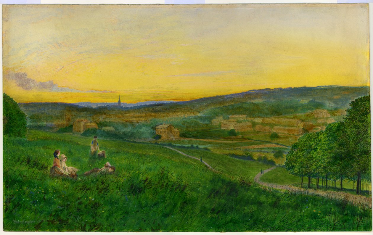 Widok z Woodhouse Ridge (olej na płótnie) autorstwa John Atkinson Grimshaw