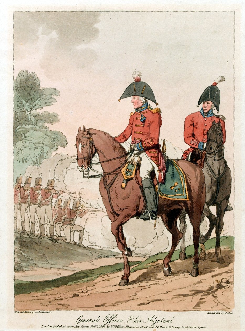 Oficer Generalny i jego adiutant autorstwa John Augustus (after) Atkinson