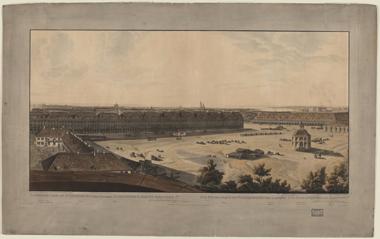 Panoramiczny widok Sankt Petersburga, w latach 1805-1807 autorstwa John Augustus Atkinson