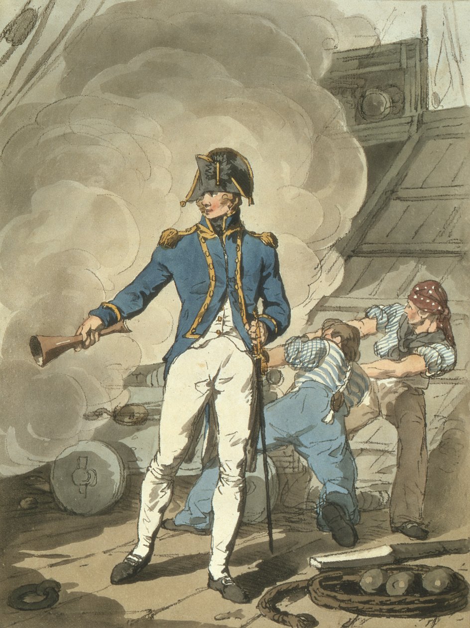 Post Captain z Costume of Great Britain, grawerowane przez artystę, wyd. autorstwa Williama Millara i Jamesa Walkera, 1807 (kolorowa akwaforta) autorstwa John Augustus Atkinson