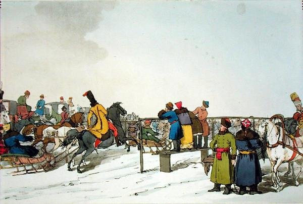 Tor wyścigowy, sztychowana przez artystę, wydana 1804 (kolor lito) autorstwa John Augustus Atkinson