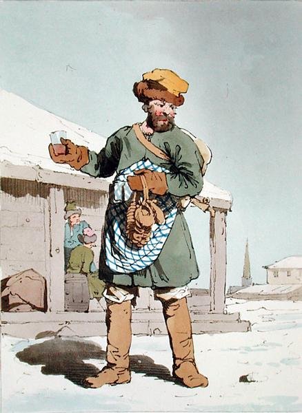 Zbitenshik, sztychowany przez artystę, wydany 1804 (kolor lito) autorstwa John Augustus Atkinson