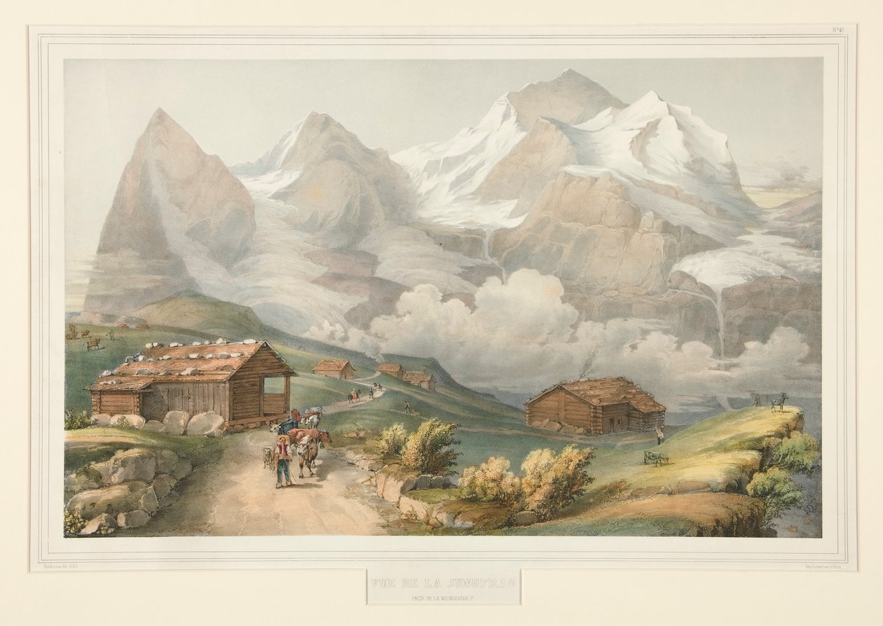 Widok na Jungfrau z Wengernalp autorstwa John Bachmann