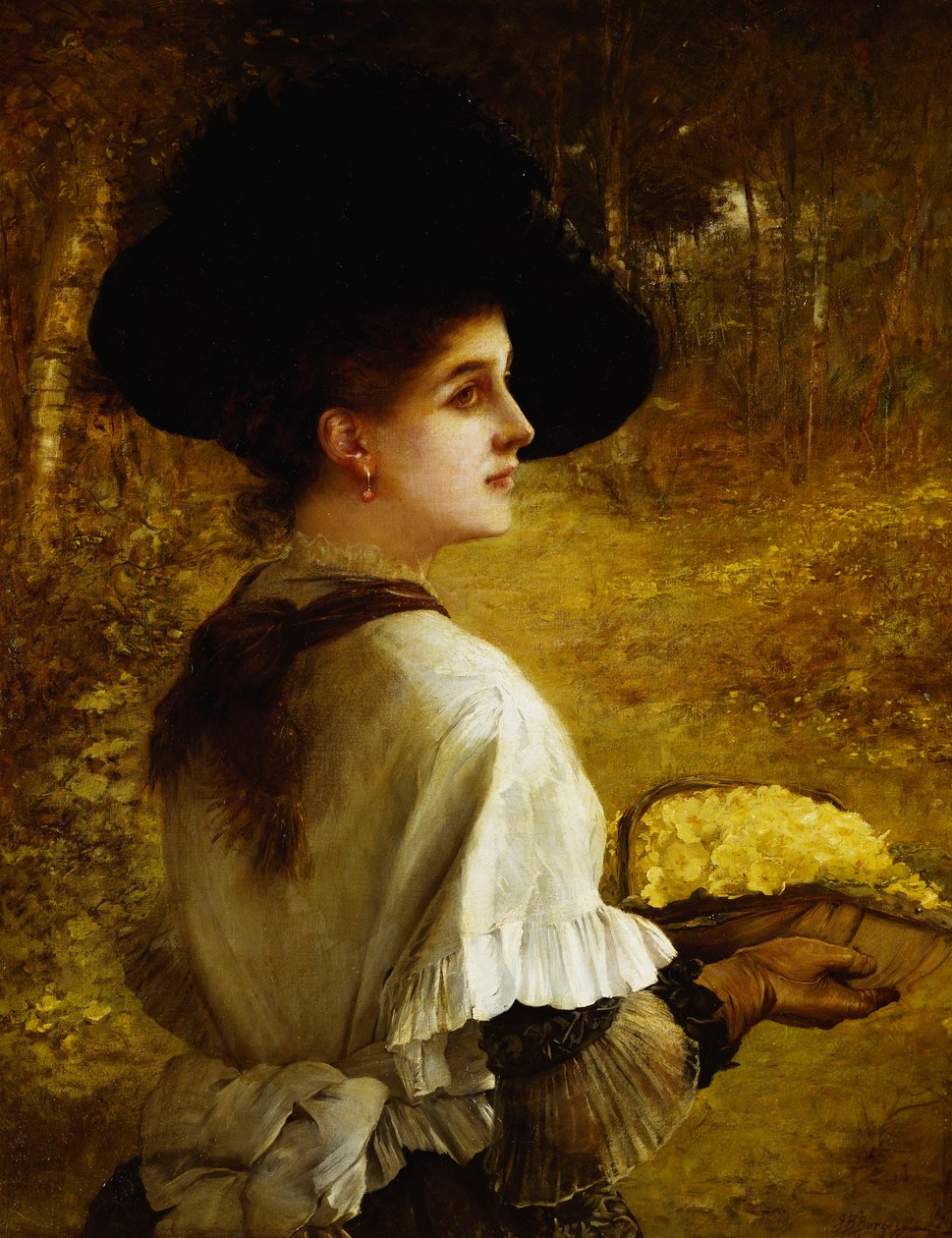 Kosz pierwiosnków, autorstwa John Bagnold Burgess