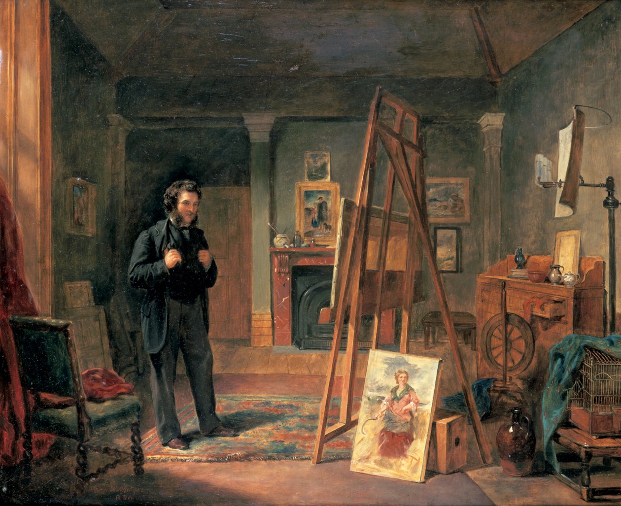 Portret Thomasa Faeda w jego pracowni, XIX w. autorstwa John Ballantyne