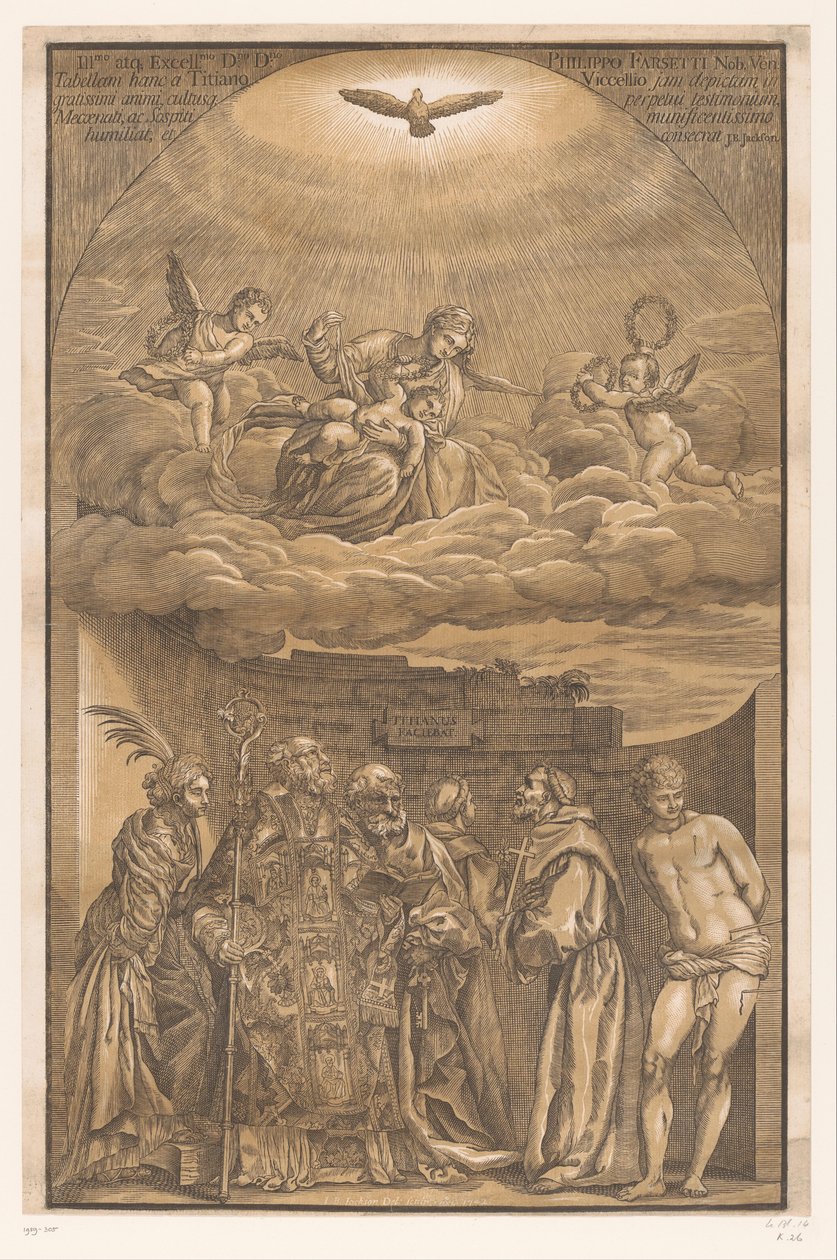 Maryja w obłokach i sześciu świętych Dzieła sztuki mistrzów weneckich (tytuł serii) Selectora opery (tytuł serii) autorstwa John Baptist Jackson