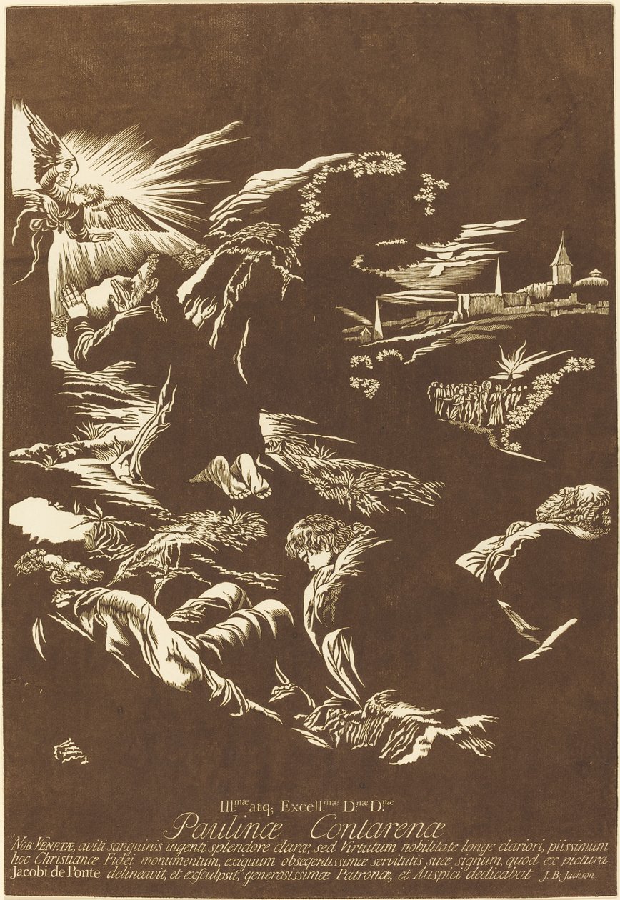 Chrystus na Górze Oliwnej autorstwa John Baptist Jackson after Jacopo Bassano