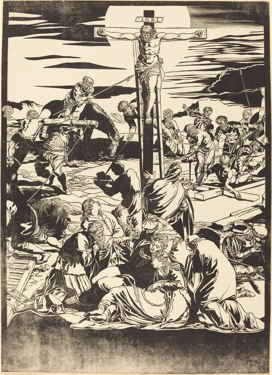 Ukrzyżowanie [płyta środkowa] autorstwa John Baptist Jackson after Jacopo Tintoretto