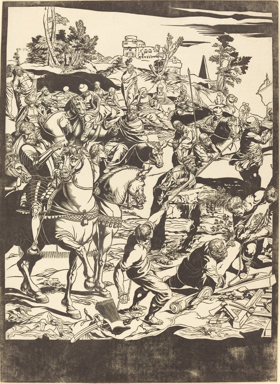 Ukrzyżowanie [płyta lewa] autorstwa John Baptist Jackson after Jacopo Tintoretto