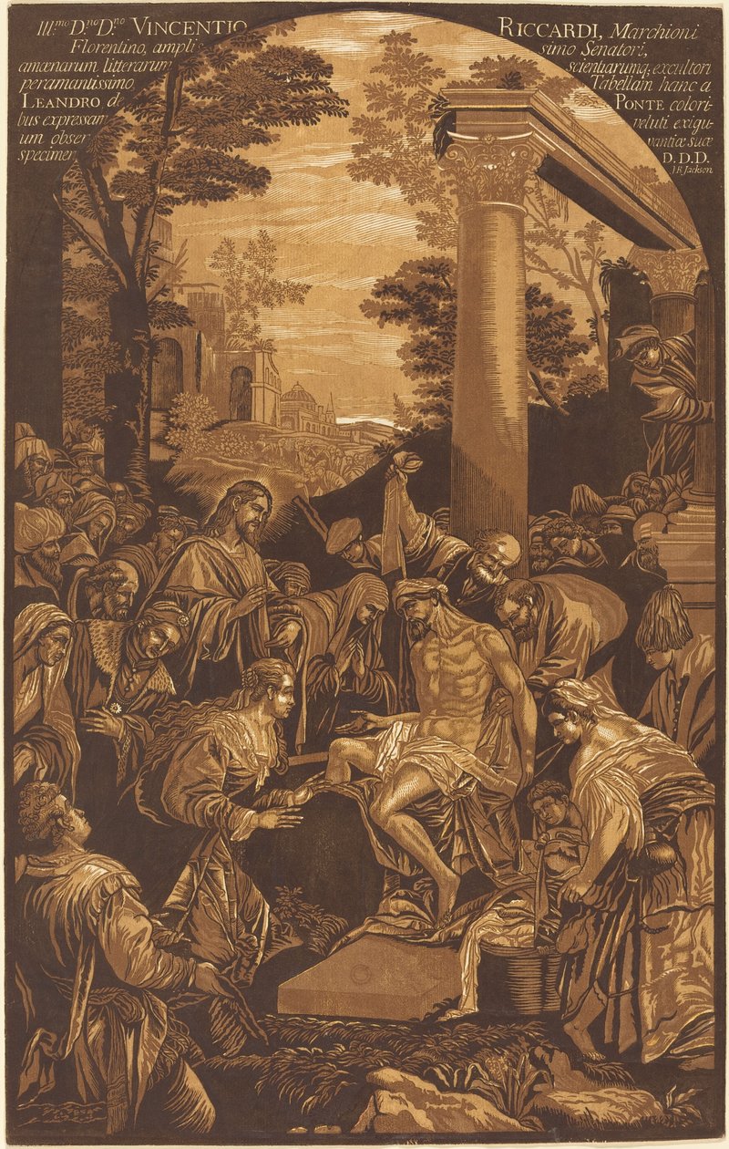 Wskrzeszenie Łazarza autorstwa John Baptist Jackson after Leandro Bassano