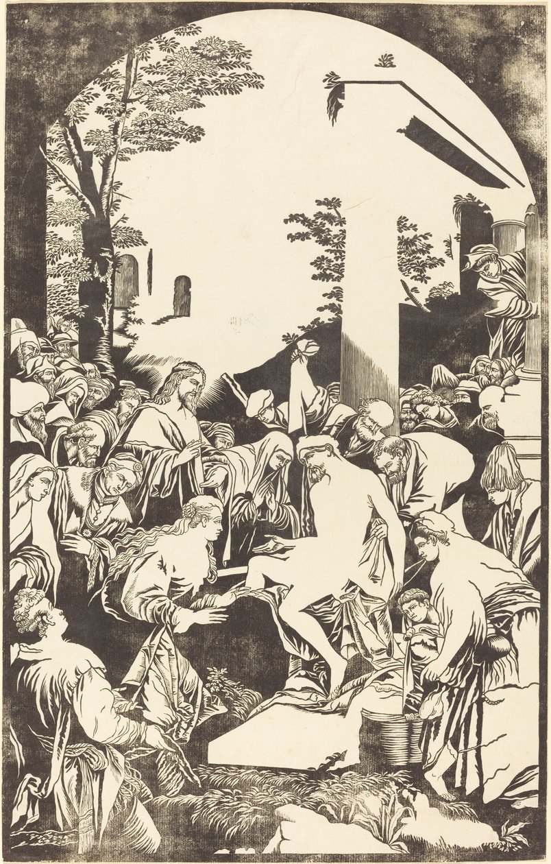 Wskrzeszenie Łazarza autorstwa John Baptist Jackson after Leandro Bassano