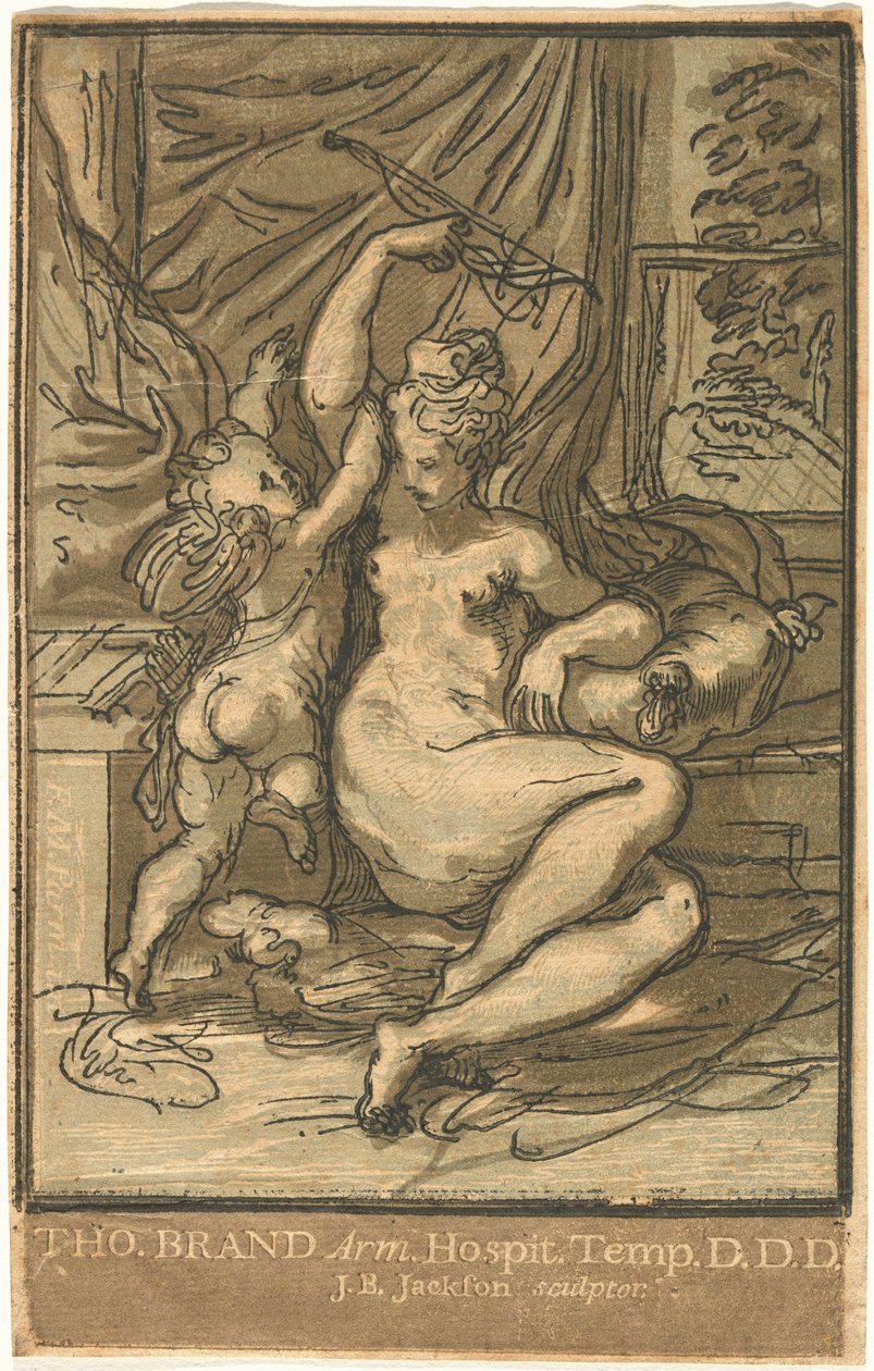 Wenus i Kupidyn z łukiem autorstwa John Baptist Jackson, after Parmigianino