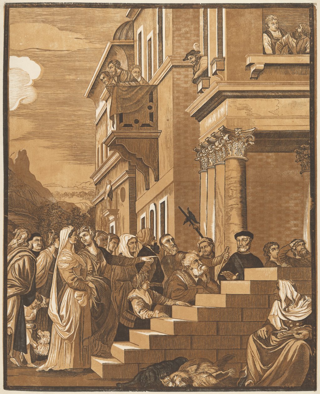 Prezentacja Matki Boskiej w Świątyni (Panel Centralny) autorstwa John Baptist Jackson after Titian