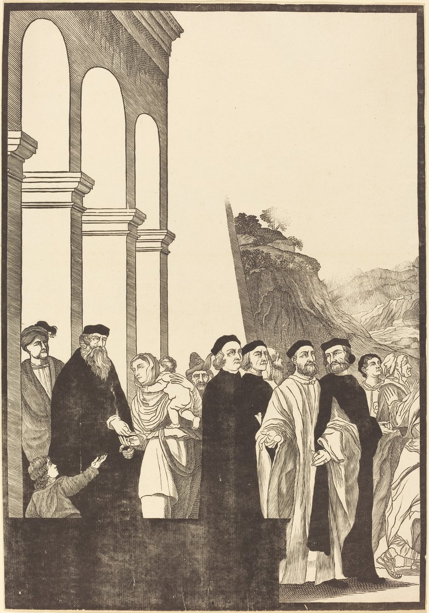 Ofiarowanie Matki Boskiej w Świątyni [płyta lewa] autorstwa John Baptist Jackson after Titian