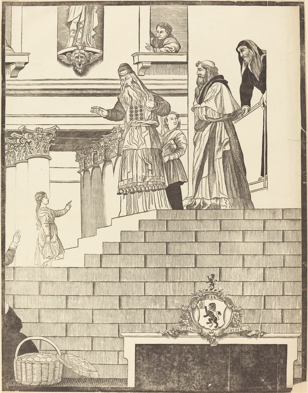 Ofiarowanie Matki Boskiej w Świątyni [płyta prawa] autorstwa John Baptist Jackson after Titian
