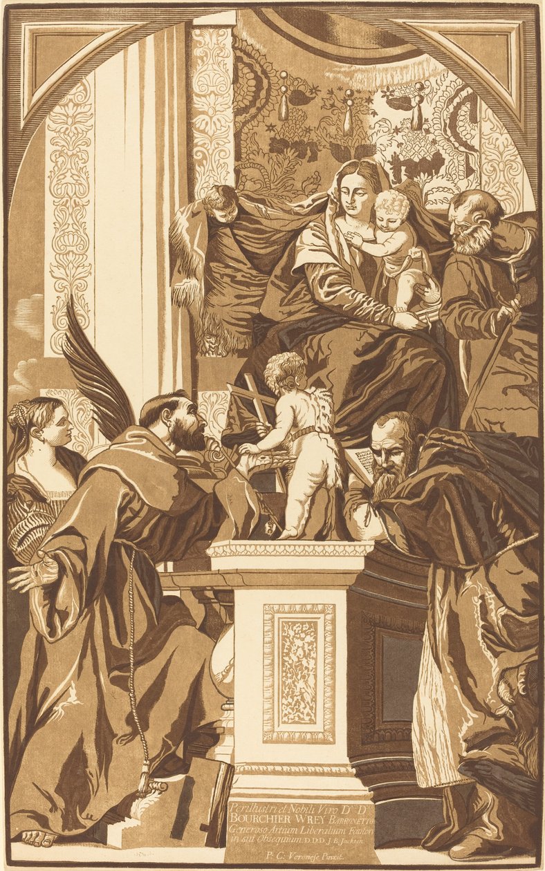 Święta Rodzina i Czterech Świętych autorstwa John Baptist Jackson after Veronese