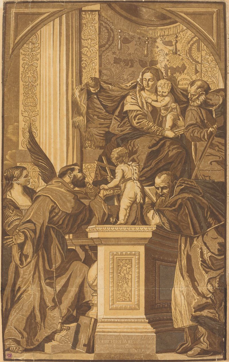 Święta Rodzina i Czterech Świętych autorstwa John Baptist Jackson after Veronese