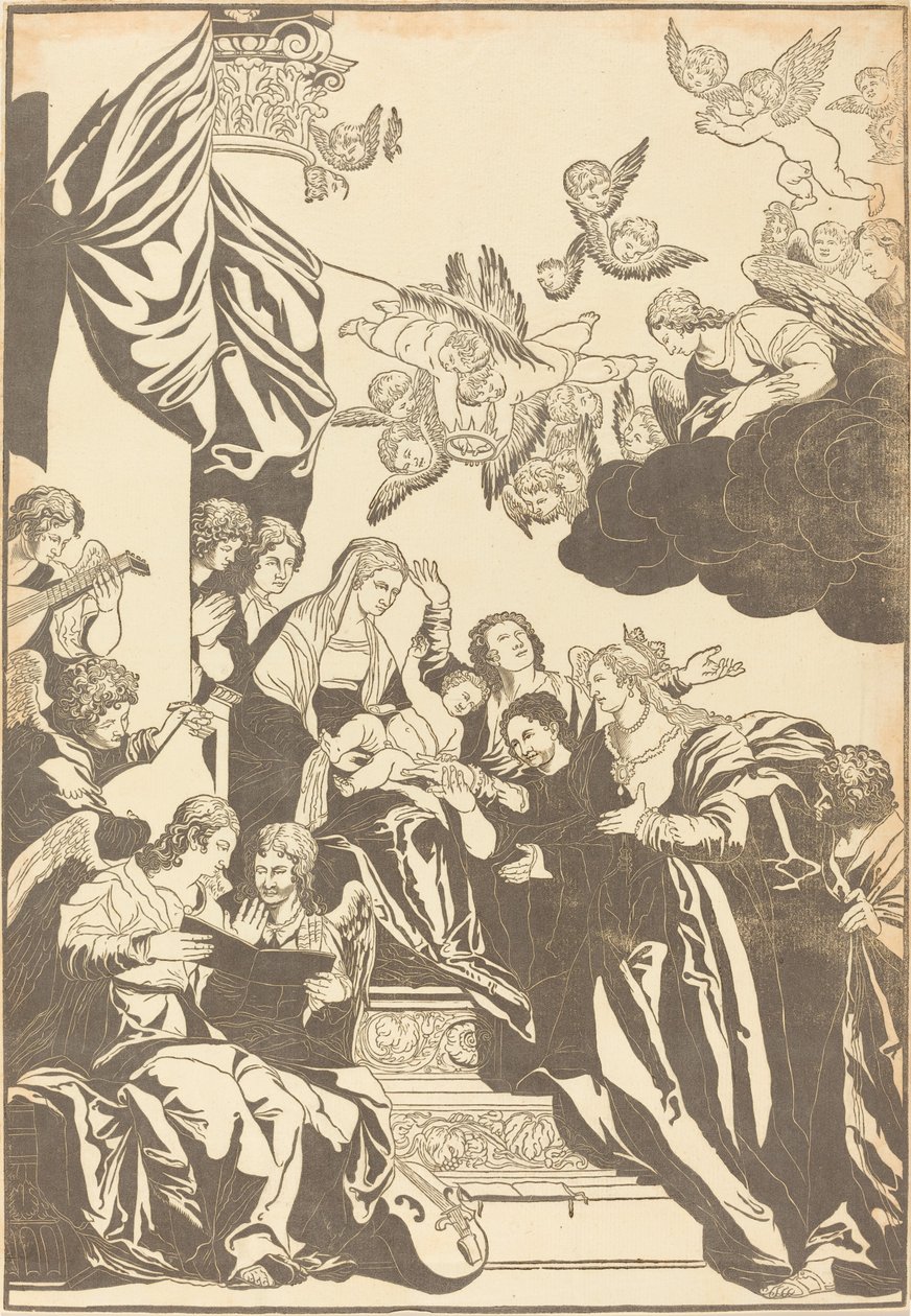 Mistyczne małżeństwo św Katarzyny autorstwa John Baptist Jackson after Veronese
