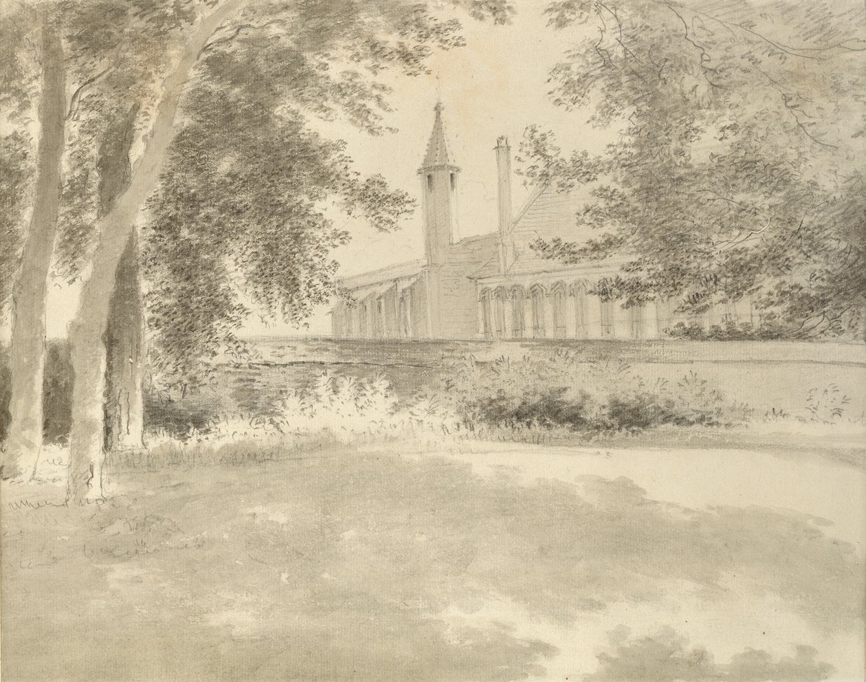Kaplica i Biblioteka Balliol z Gaju, 2 sierpnia 1783 r. autorstwa John Baptist Malchair