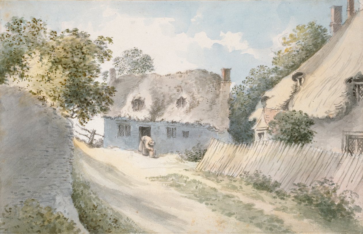 Domki przy ulicy Wiejskiej, XVIII w. autorstwa John Baptist Malchair