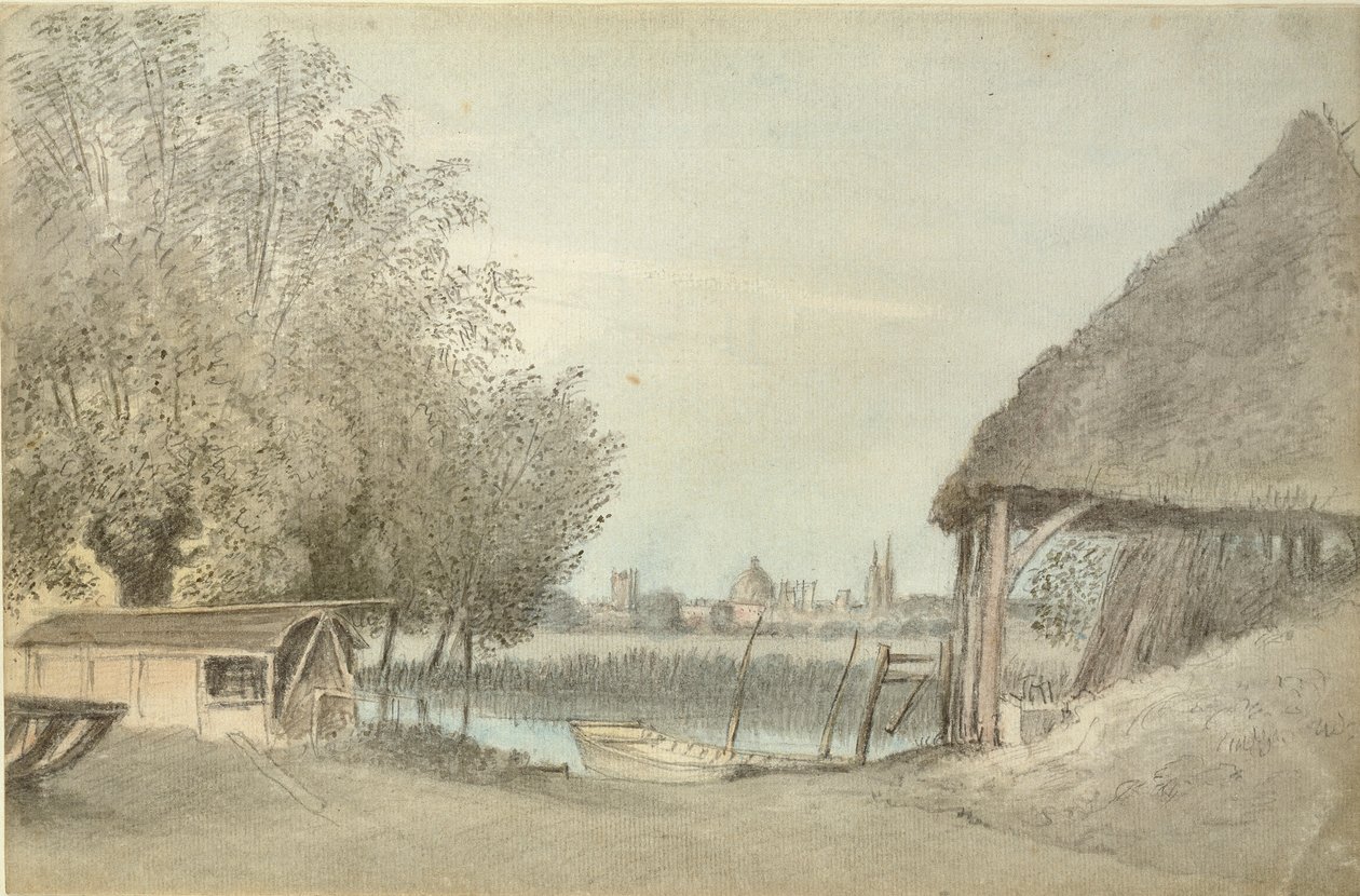 Ferry Hinksey, niedaleko Oksfordu, 15 czerwca 1789 autorstwa John Baptist Malchair