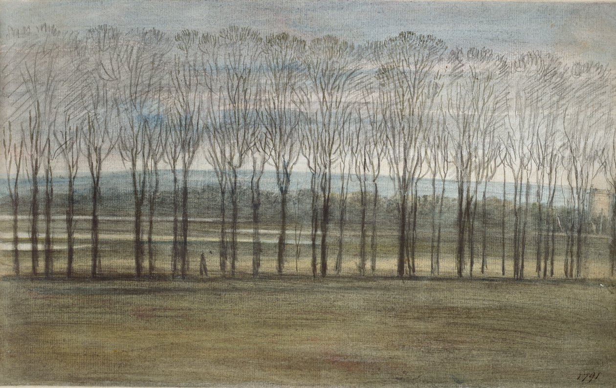 Widok z Merton College, 28 lutego 1791 r. autorstwa John Baptist Malchair