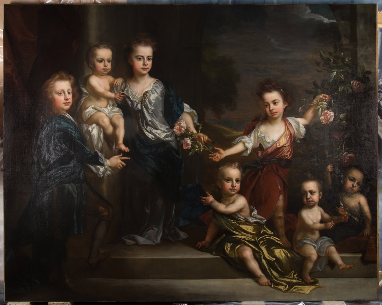 Portret siedmiorga dzieci Charlesa Seymoura, 6. księcia Somerset. autorstwa John Baptiste Closterman