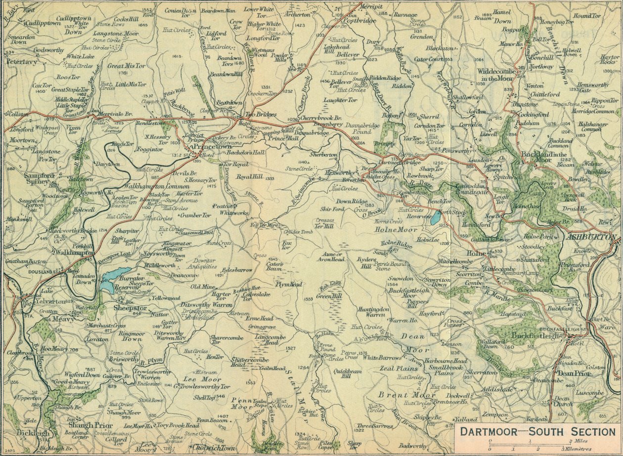 Dartmoor — sekcja południowa, XX wiek autorstwa John Bartholomew