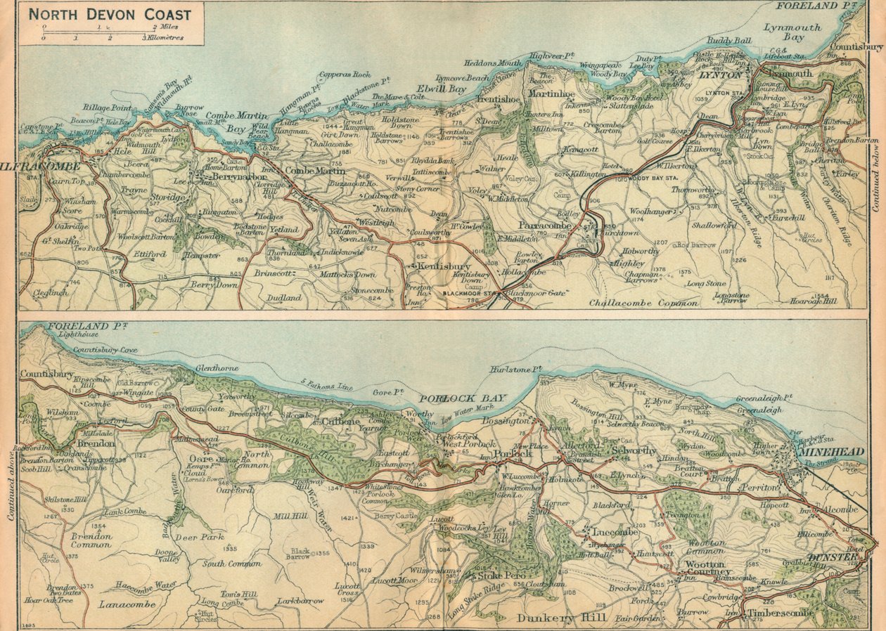 Północne wybrzeże Devon, XX wiek autorstwa John Bartholomew