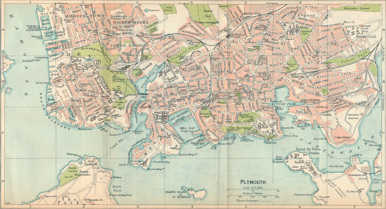 Plymouth, XX wiek autorstwa John Bartholomew