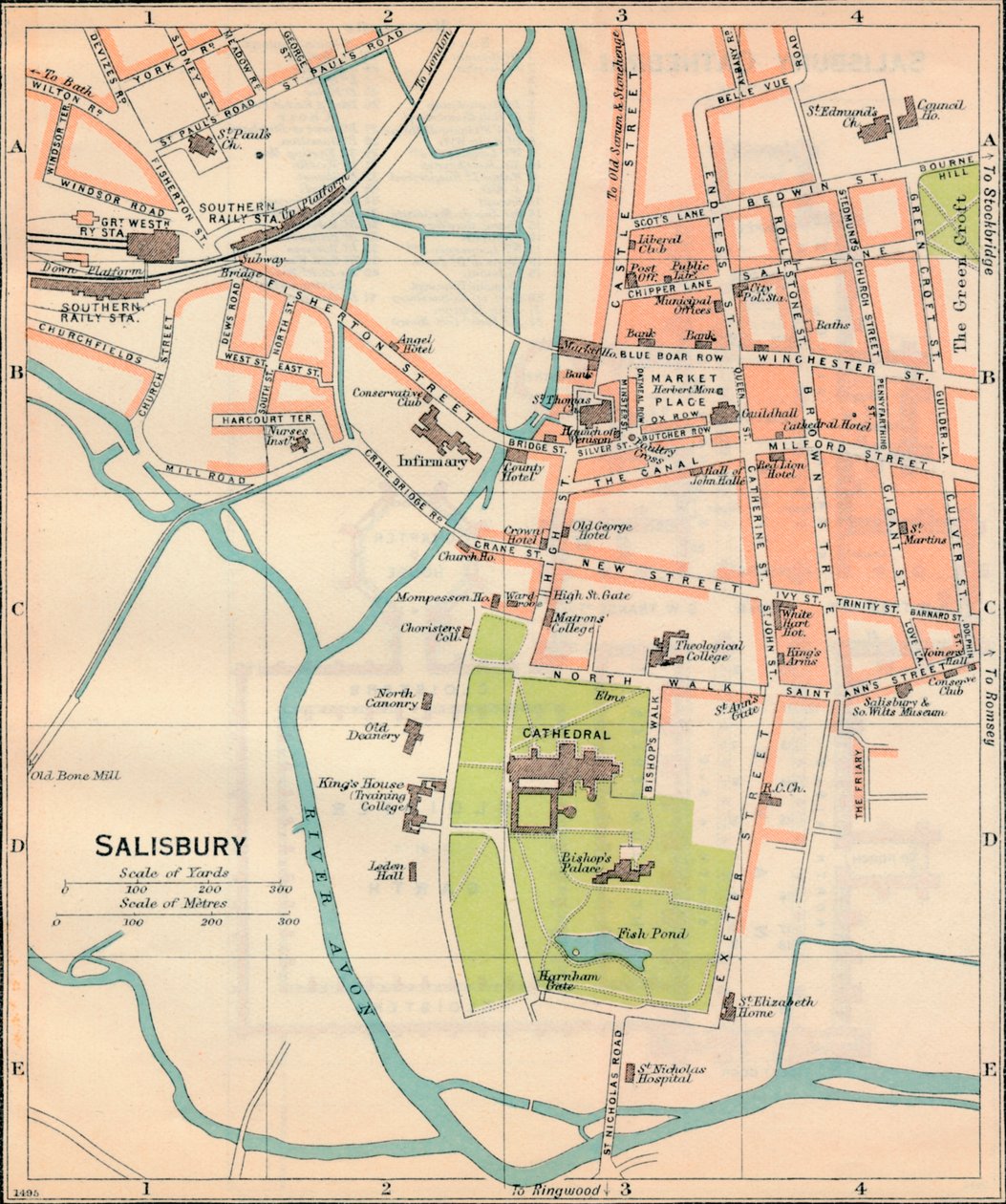 Salisbury, wiek XX autorstwa John Bartholomew