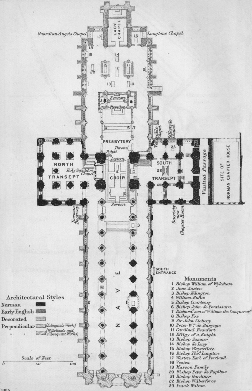 Katedra w Winchester, XX wiek autorstwa John Bartholomew