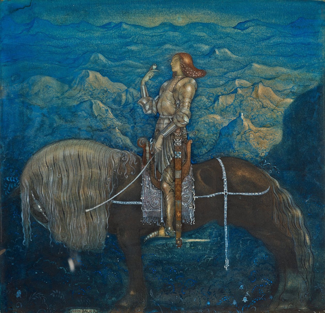 Rycerz. Wśród gnomów i trolli par Bauer, John (1882-1918) autorstwa John Bauer