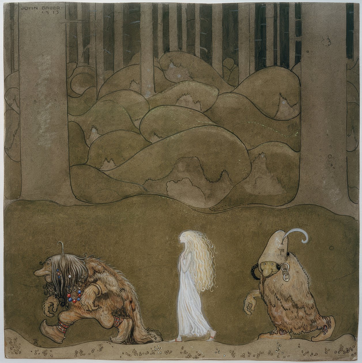 Księżniczka i trolle autorstwa John Bauer