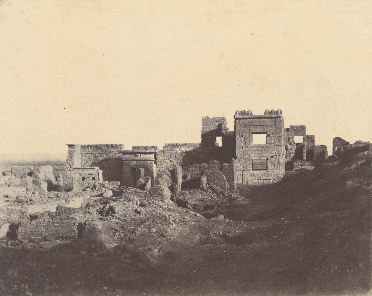 Medinet Habu. Widok z wejścia do Pałacu Ramzesa Méiamoun autorstwa John Beasly Greene