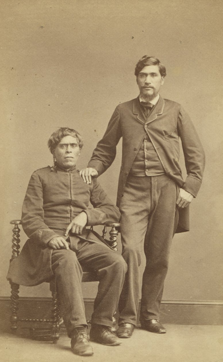 Wharepapa i Horomona Te Atua (Bóg Salomon) c.1863 (druk albumowy) autorstwa John Beattie