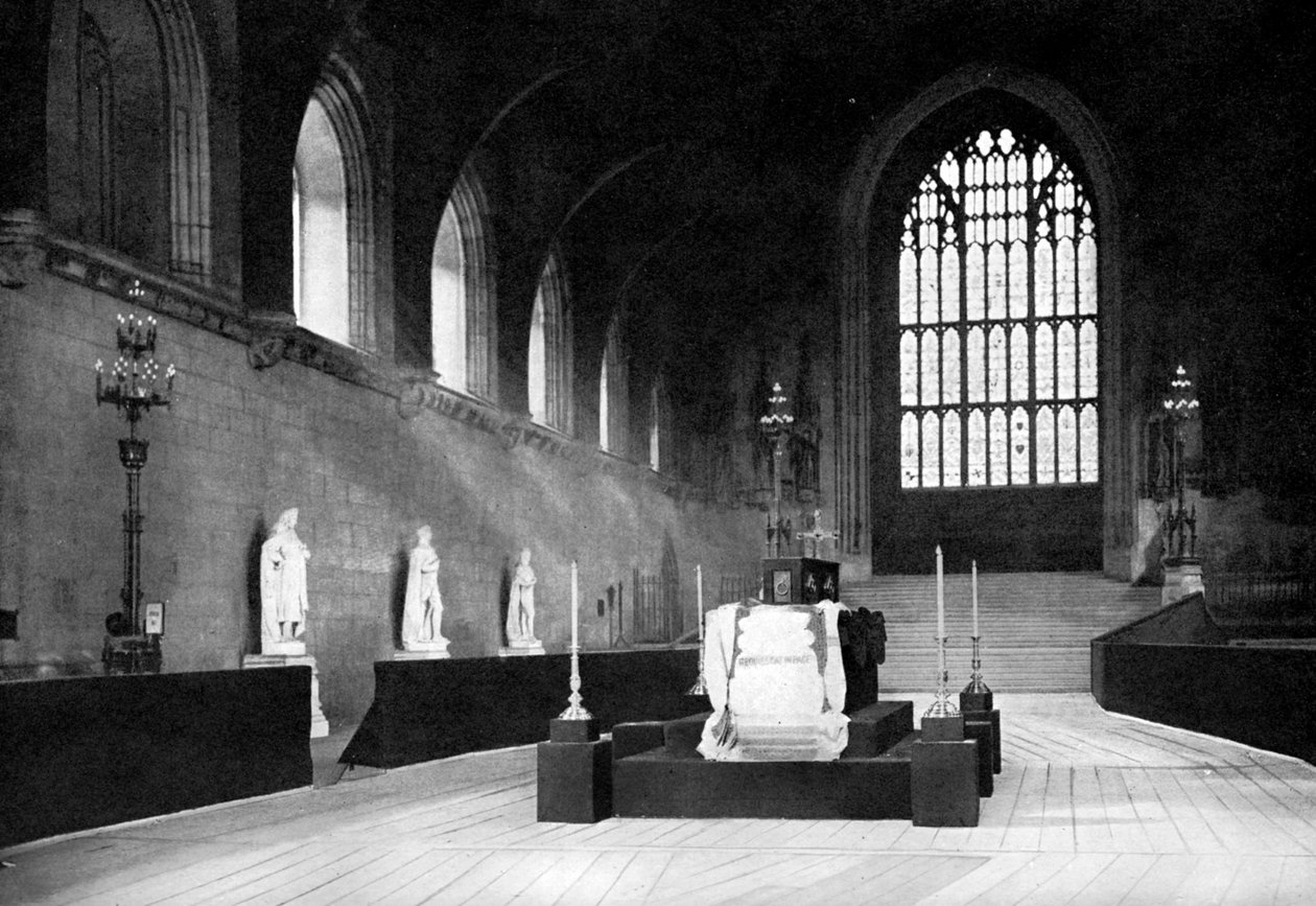 Leżący w stanie William Gladstone, Westminster Hall, Londyn, 1898 c1905. autorstwa John Benjamin Stone