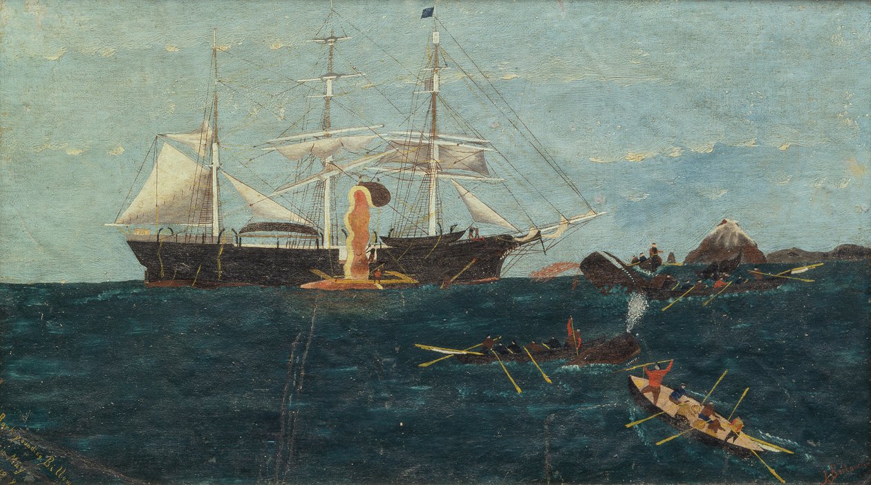 Bark Bounding Billow, ok. 1892 (olej na płótnie) autorstwa John Bertoncini