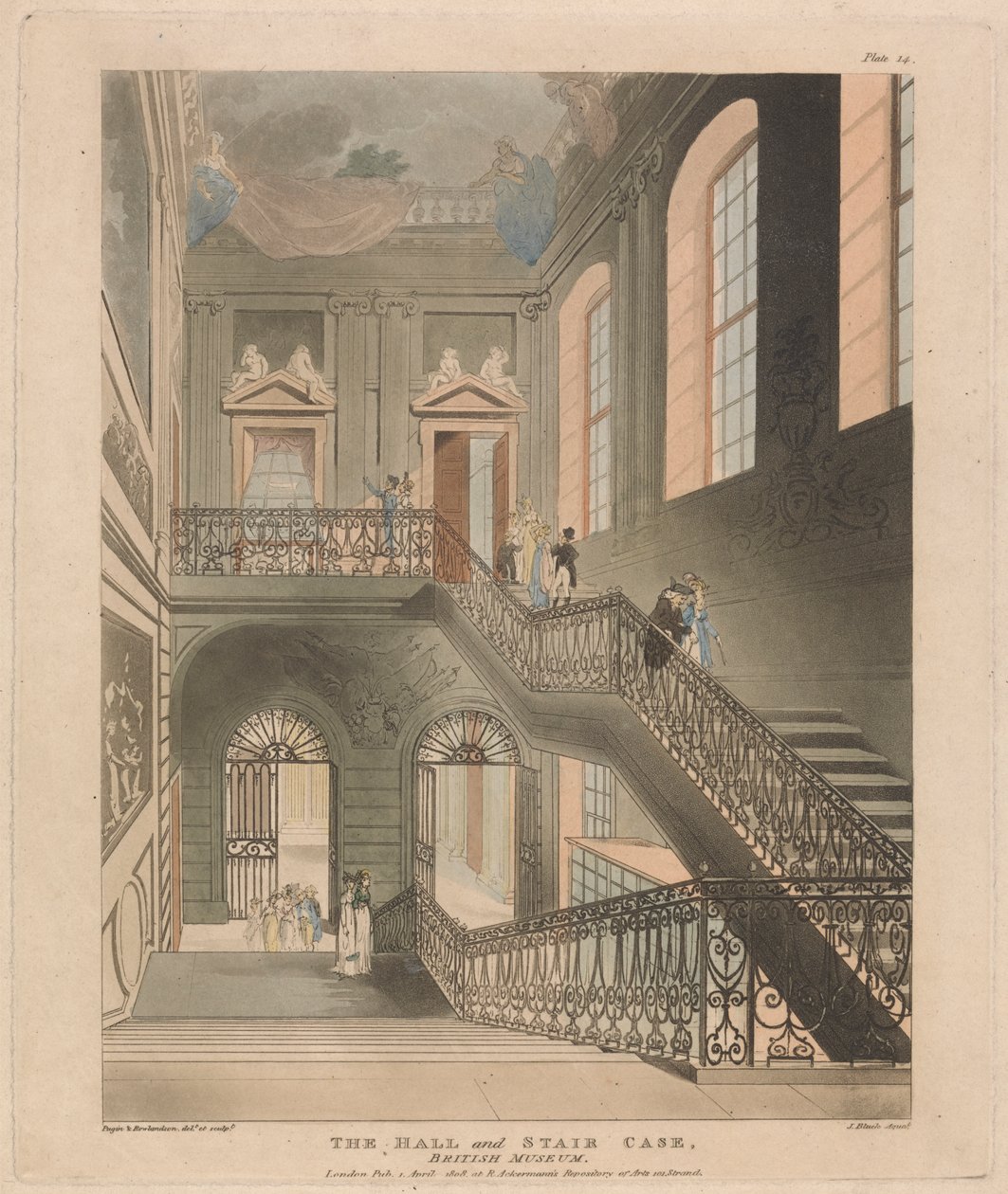 Hall i klatka schodowa, British Museum autorstwa John Bluck