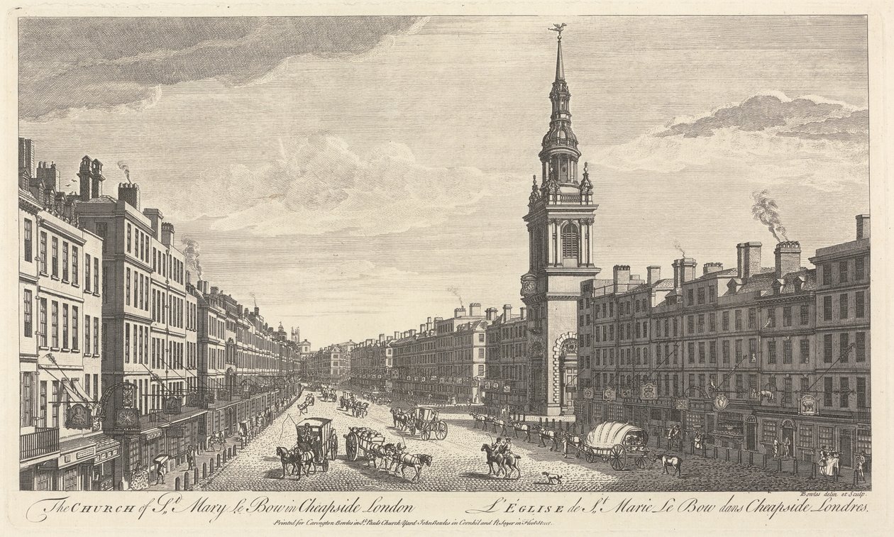 Kościół St. Mary le Bow w Cheapside London autorstwa John Bowles