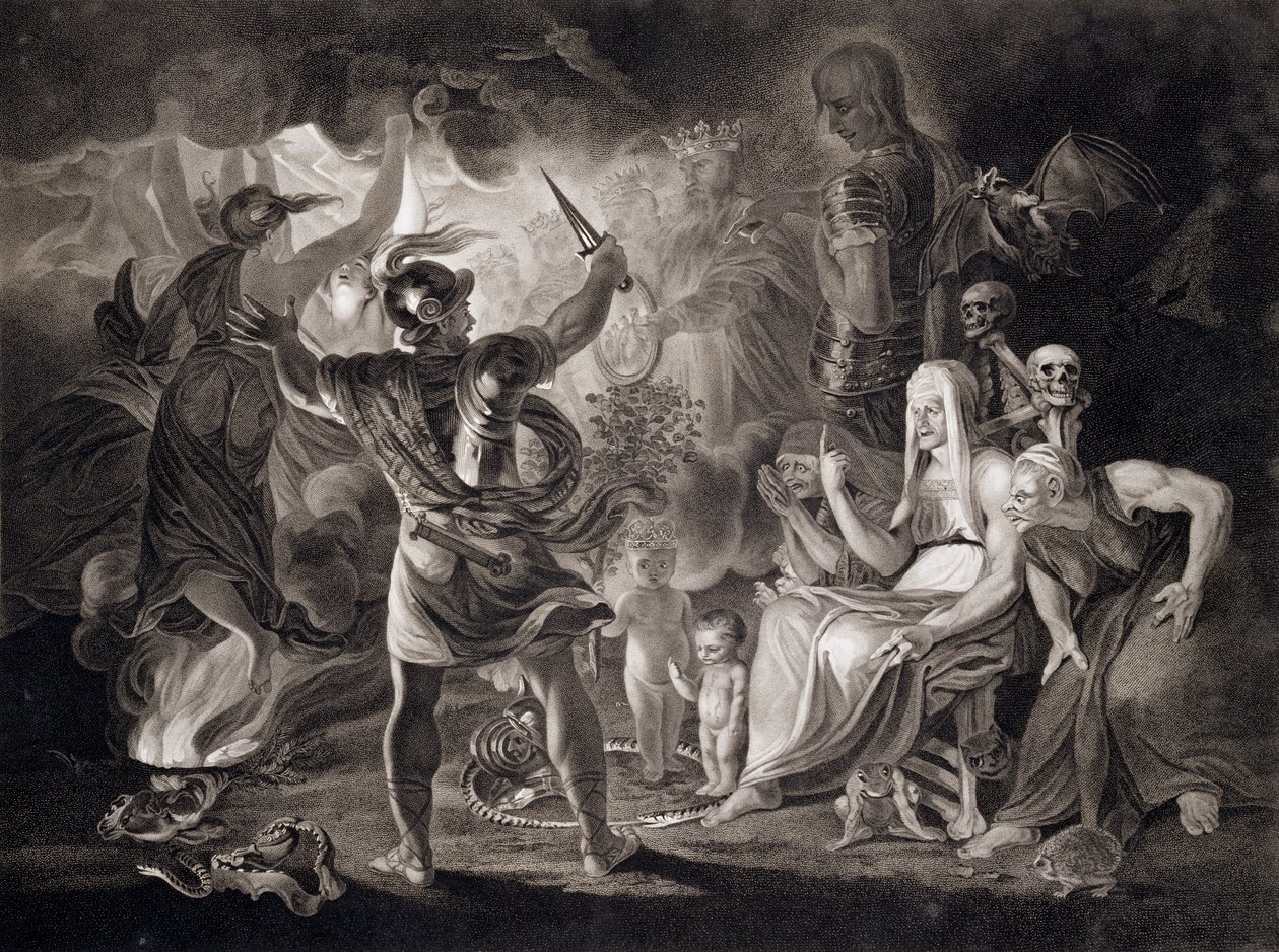 Makbet, trzy czarownice i Hekate, 1805 autorstwa John Boydell