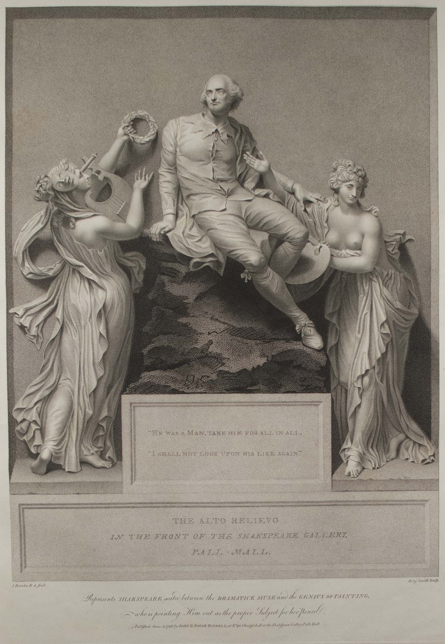 Szekspir z muzą literatury i geniuszem malarstwa, 1803 autorstwa John Boydell