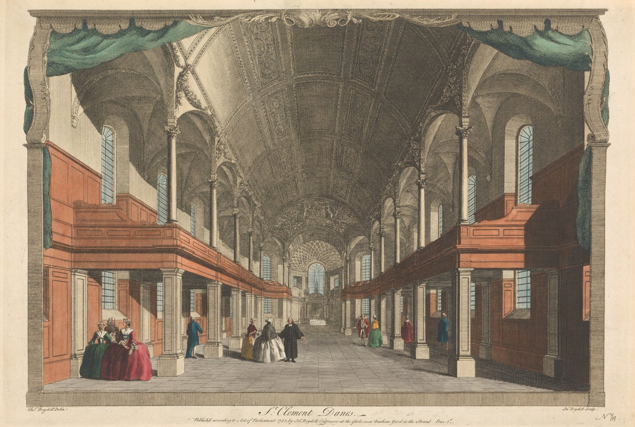 St. Clement Danes autorstwa John Boydell