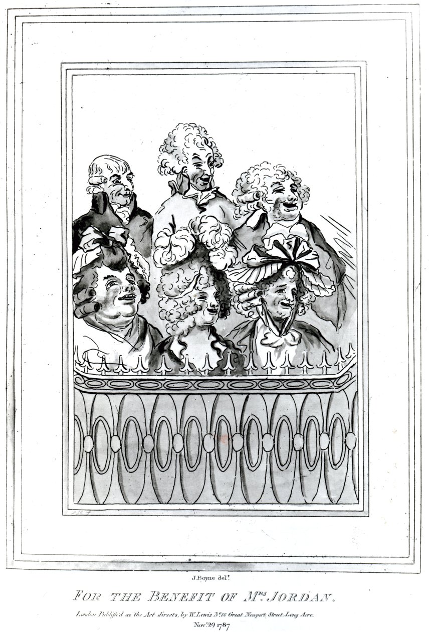 Na korzyść pani Jordan, 1787 (rycina) autorstwa John Boyne