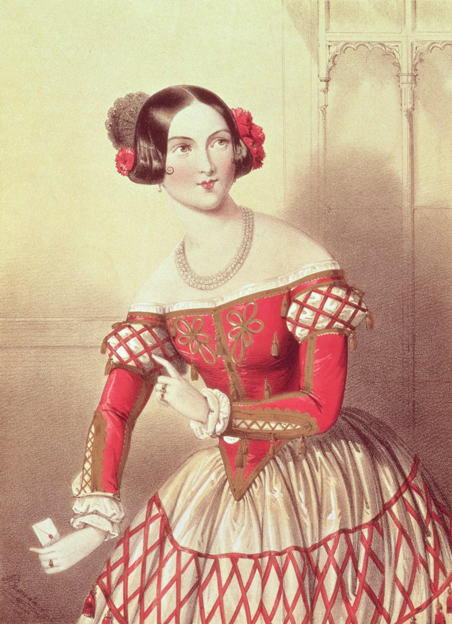 Madame Sontag jako Rosina w „Cyruliku sewilskim”, sztychowanej przez artystę, 1849 autorstwa John Brandard
