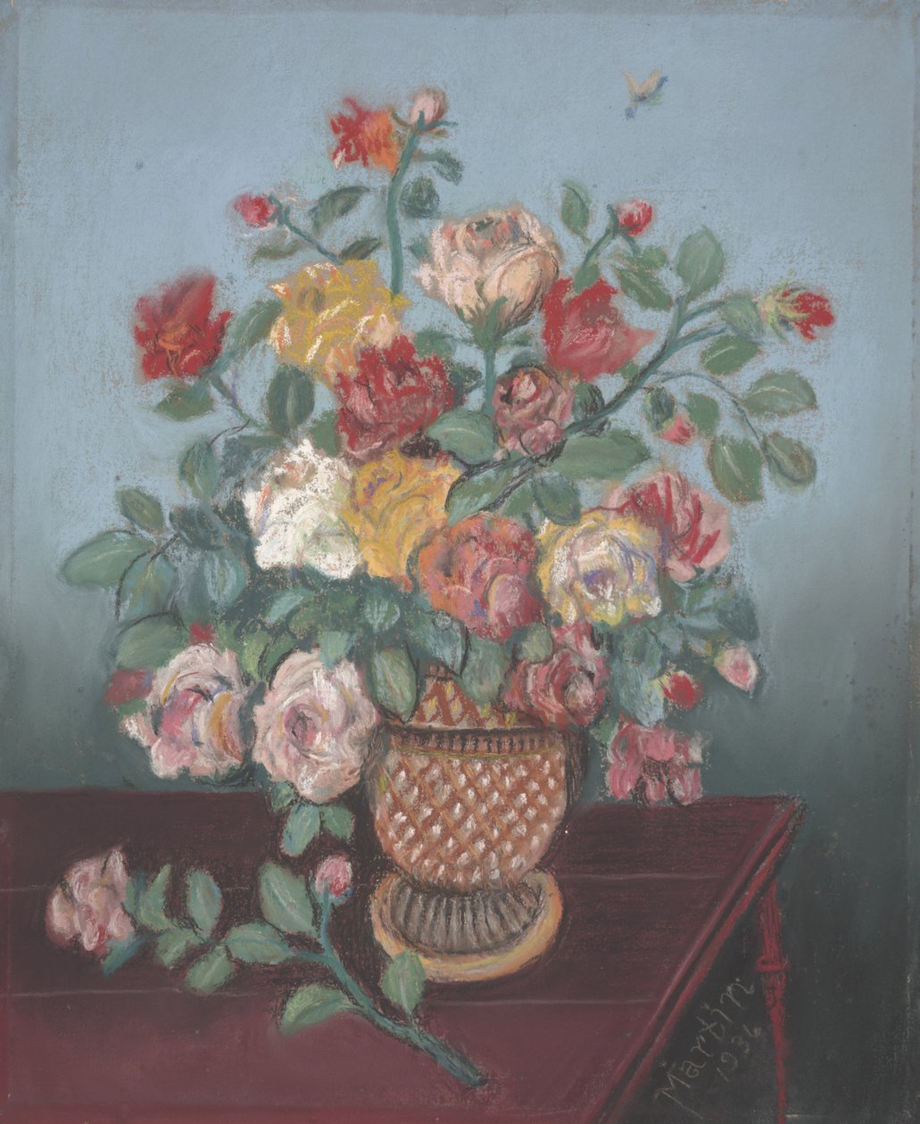 Martwa natura z różami autorstwa John Breckinridge Martin