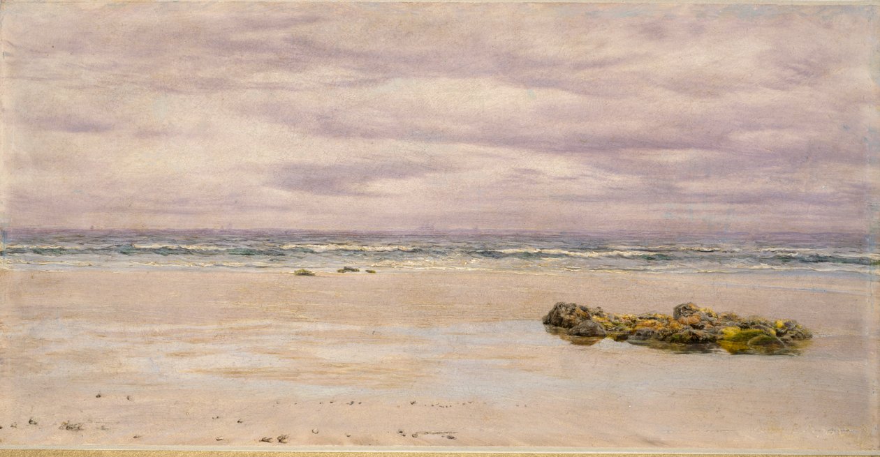 Kennack Sands, Kornwalia, podczas odpływu, 1877 autorstwa John Brett